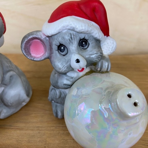 House of Lloyd Mice Mouse Salt Pepper Shakers 1986 with Box Vintage Christmas - Picture 6 of 8